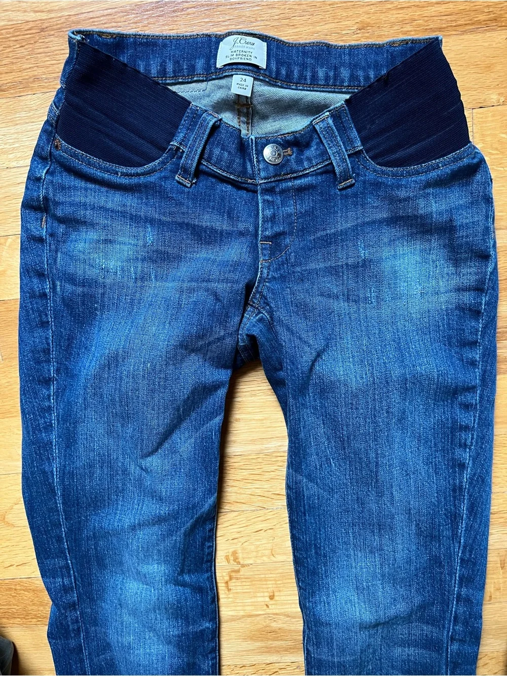J. Crew Maternity Slim Broken-In Boyfriend Jeans - Blue Denim size 24 (short in)